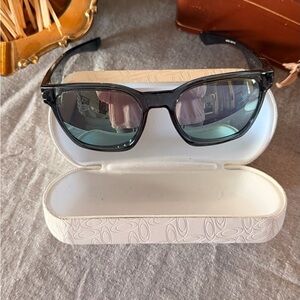 Oakley Clear Black Sunglasses with mirrored Blue/Gray Lenses